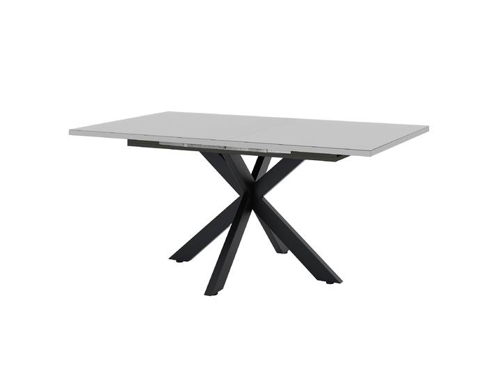 Ausziehbarer Esstisch Santis 160 x 75 x 90cm Schwarz/Braun/Hellgrau Sternförmig