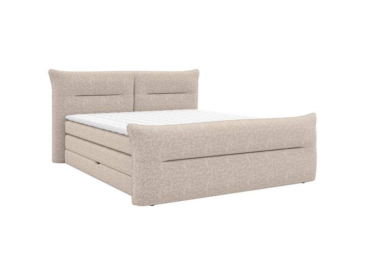 Chameo Boxspringbett, Taupe, Kunststoff, H2, 7-Zonen, 180x200 cm, Bettkasten, gepolstertes Kopfteil, Stoffauswahl, Topper durchgehend, In verschiedenen Grössen erhältlich, Härtegradauswahl, Matratze geteilt, Bezug mit Silberionen antiallergisch, Schlafzimmer, Bett, Doppelbetten