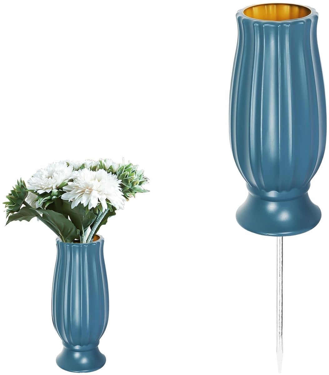 Merkloze Grave Vase met Grondpen voor Begraafplaats Decoratie