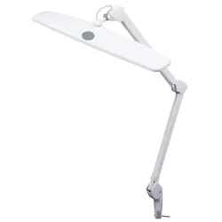 Velleman LED Schreibtischlampe mit Klemme, Schwenkarm, dimmbar, 84 LEDs, 58 cm, 21W, 6500K, 2000 Lumen, hoher CRI, energieeffizient, modernes Design, weiß.