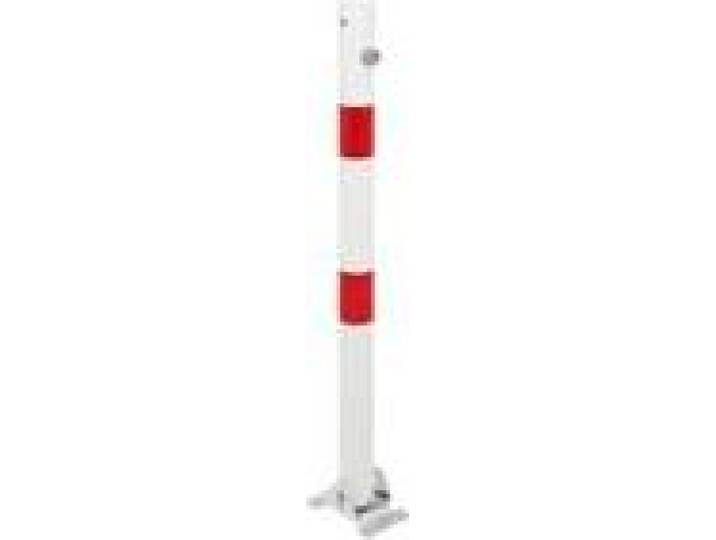 Alberts Absperrpfosten Klappy zum Aufschrauben, umlegbar weiß Pfosten-Ø 60 mm Höhe über Boden 100 cm