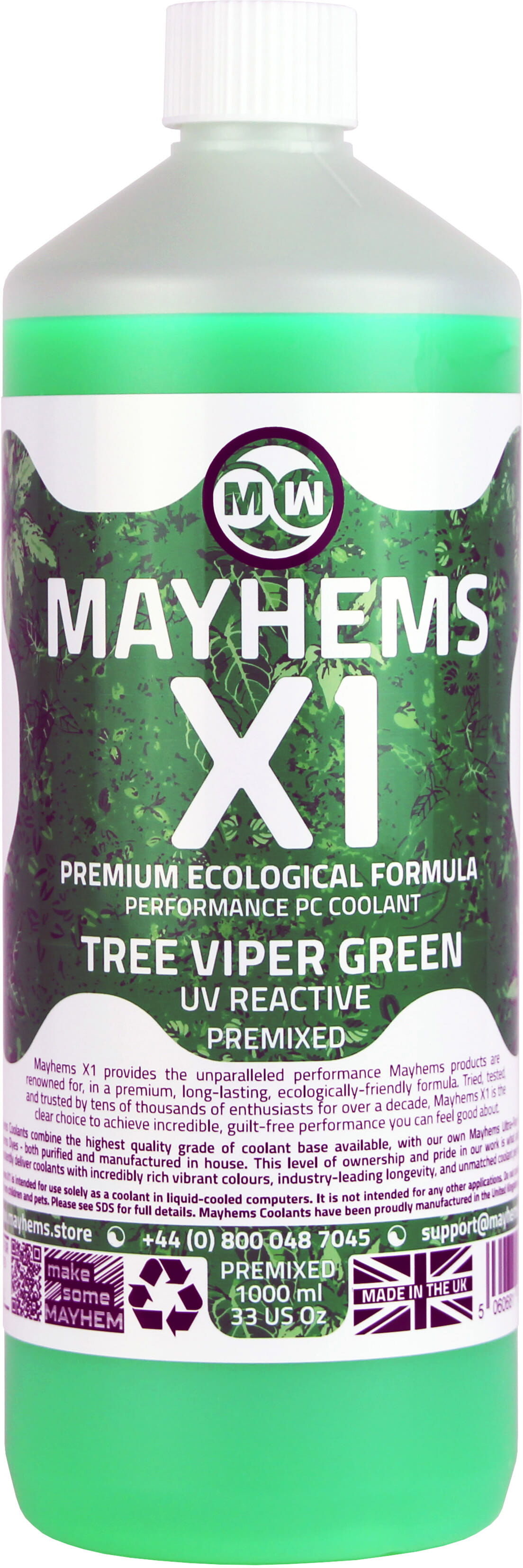 Mayhems Pre-Mix X1 UV Green Tree Viper 1000ml