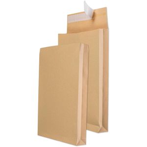 Mailmedia Faltentaschen C4, braun, ohne Fenster, haftklebend, 100 Stück