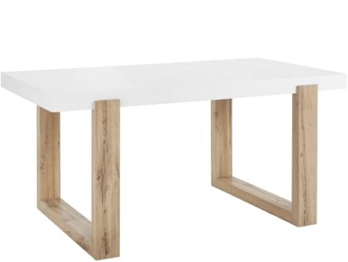 Solid Massiv-Esstisch 160 cm Eiche Weiß