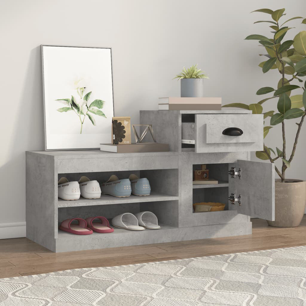 Latitude Run Menzen 8 Pair Shoe Storage Cabinet Concrete Grey