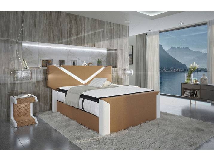 Boxspringbett Lyon in Leder