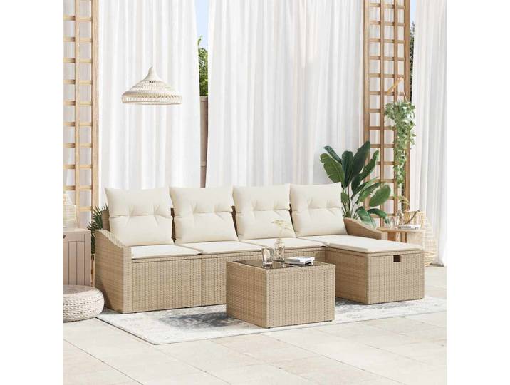vidaXL Sofa Set 5 stk. Poly-Rattan