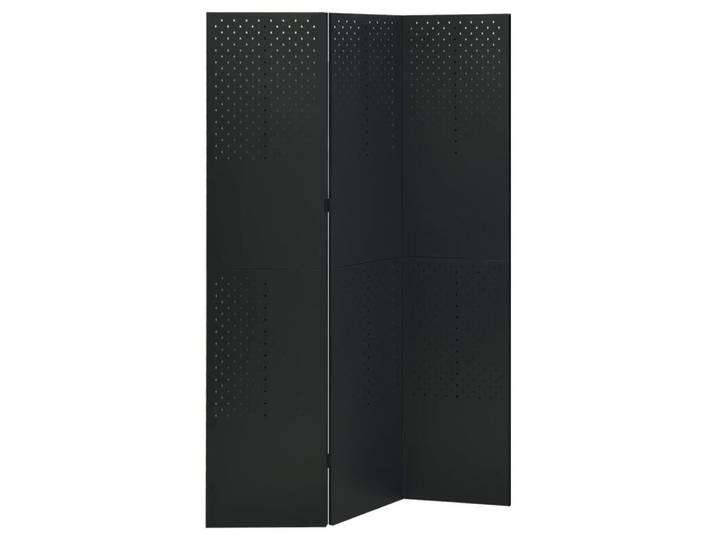 vidaXL Raumteiler 3-tlg. Raumteiler Schwarz 120x180 cm Stahl, 1-tlg.