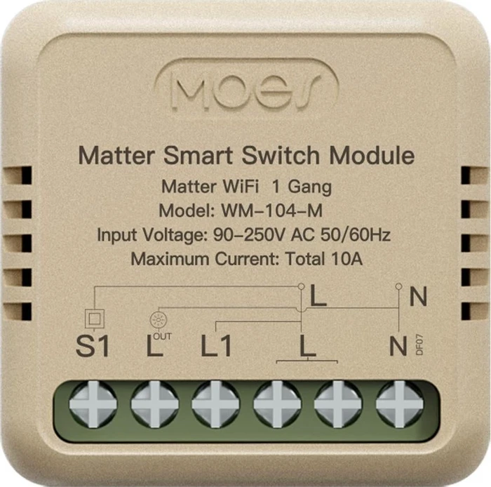 MOES Mini Matter Wifi Smart Switch 1gang