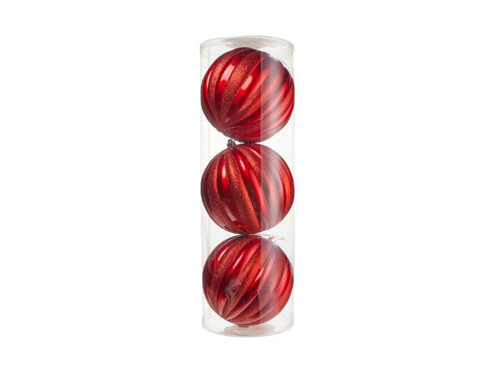 3er Set Plastikkugeln rot