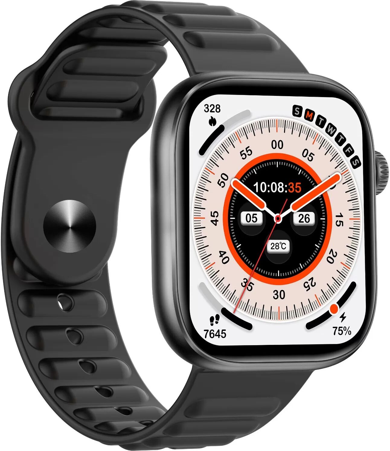 INF Multifunktionale Smartwatch mit Bluetooth-Anrufen, Herzfrequenz- und Schlafüberwachung Schwarz