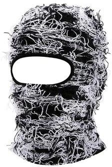 Uplift Essentials Distressed Knitted Tactical Balaclava & Ski Mask black White