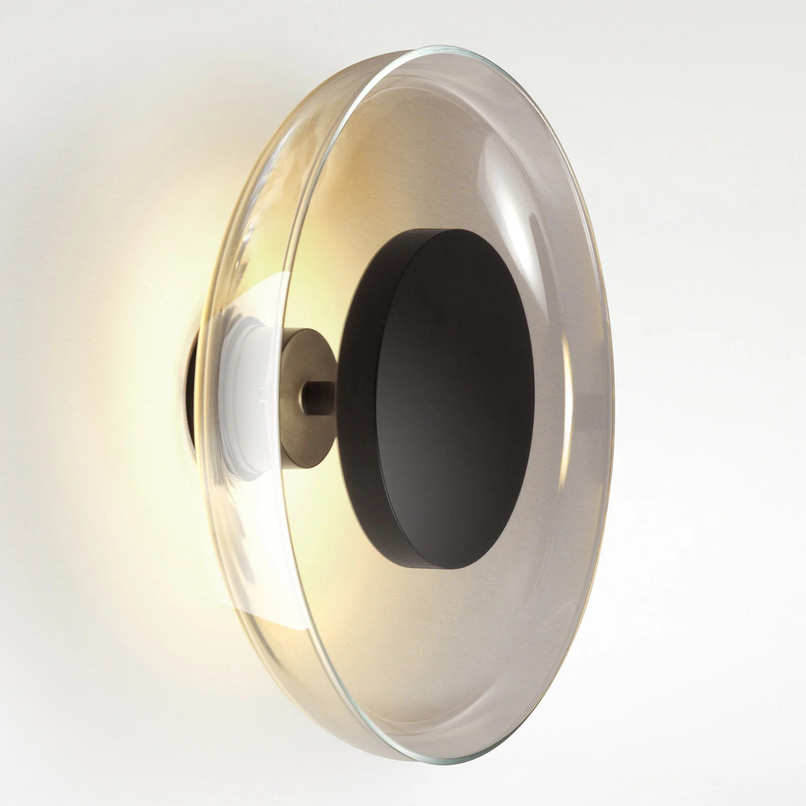 Marset Aura Plus Wandlamp - Transparent Smoked Glas - Rond - LED