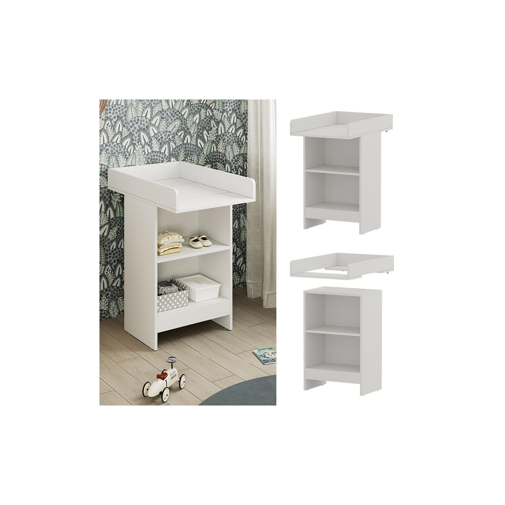 Vicco Wickeltisch Mona 60 x 88 cm, Weiß, Wickelkommode inkl. Wickelauflage