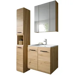 BADMÖBEL-SET 3-teilig Eiche Artisan, Badkombination 105 cm Komplett-Set mit Waschbecken