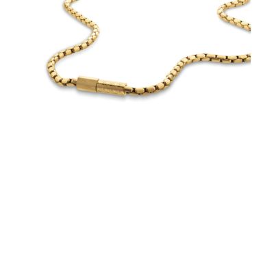 Edelstahlkette CALVIN KLEIN "CONTOURED BARREL", gold (gelbgoldfarben), Halsketten, Herren, Edelstahl, L: 61 B: 4mm, Edelstahlkette, B:4mm