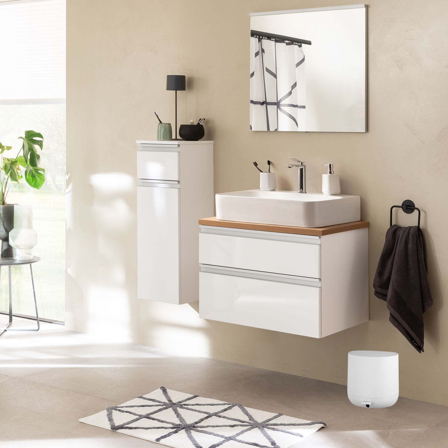 SCHÖNER WOHNEN-Kollektion Pomino Treteimer, Accessoires, 25808197, weiß