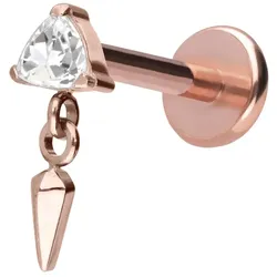 Titan Labret mit Push Fit KRISTALLDREIECK + SPITZE