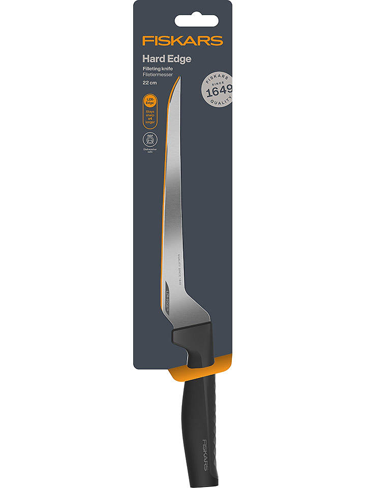 Fiskars Filetiermesser "Hard Edge" in Schwarz/ Silber - (H)32 cm - onesize