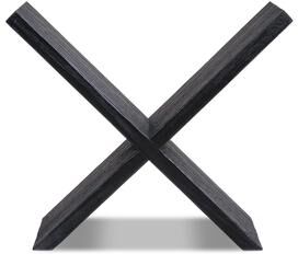 "Jennifer Taylor Home Otto 9"" Tall X-Shaped Wood Display Shelf, Brushed White, Brushed White Reclaimed Pine Wood"