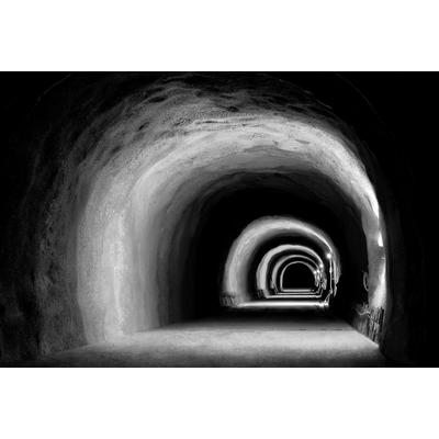 Fototapete PAPERMOON "Tunnel Schwarz & Weiß", schwarz (schwarz, weiß), B:3,5m L:2,6m, Vlies, Tapeten
