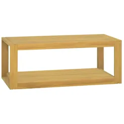 Helloshop26 - Eleganter Wandschrank aus Holz für Badezimmer 90 x 45 x 35 cm aus naturbelassenem Teakholz