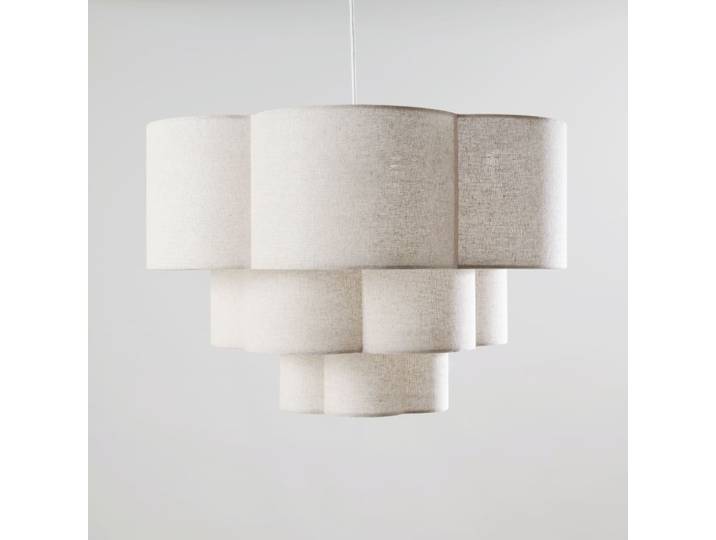 Dreistufige cremefarbene Pendelleuchte, Ø 60 cm