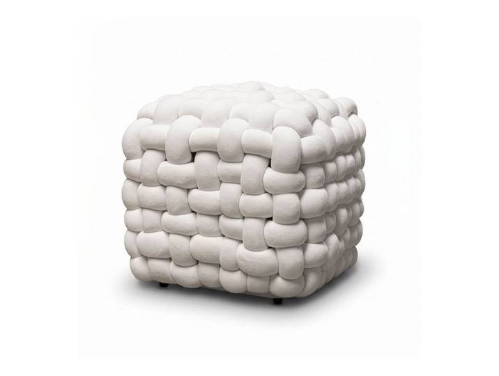 Lookway Pouf Pouf ELIO mit dekorativer Flechtstruktur und Bouclé-Stoff