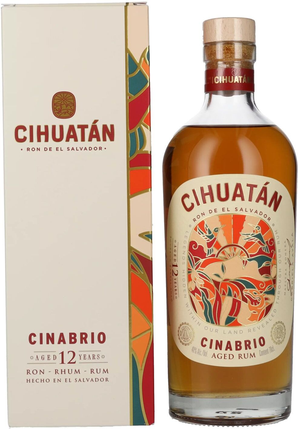 Cihuatán Rum Cihuatán 12 Years CINABRIO Rum El Salvador 40% Vol. 0,7l in Geschenkbox