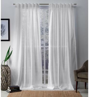 ATI Home Bella Sheer Hidden Tab Top Curtain Panel Pair