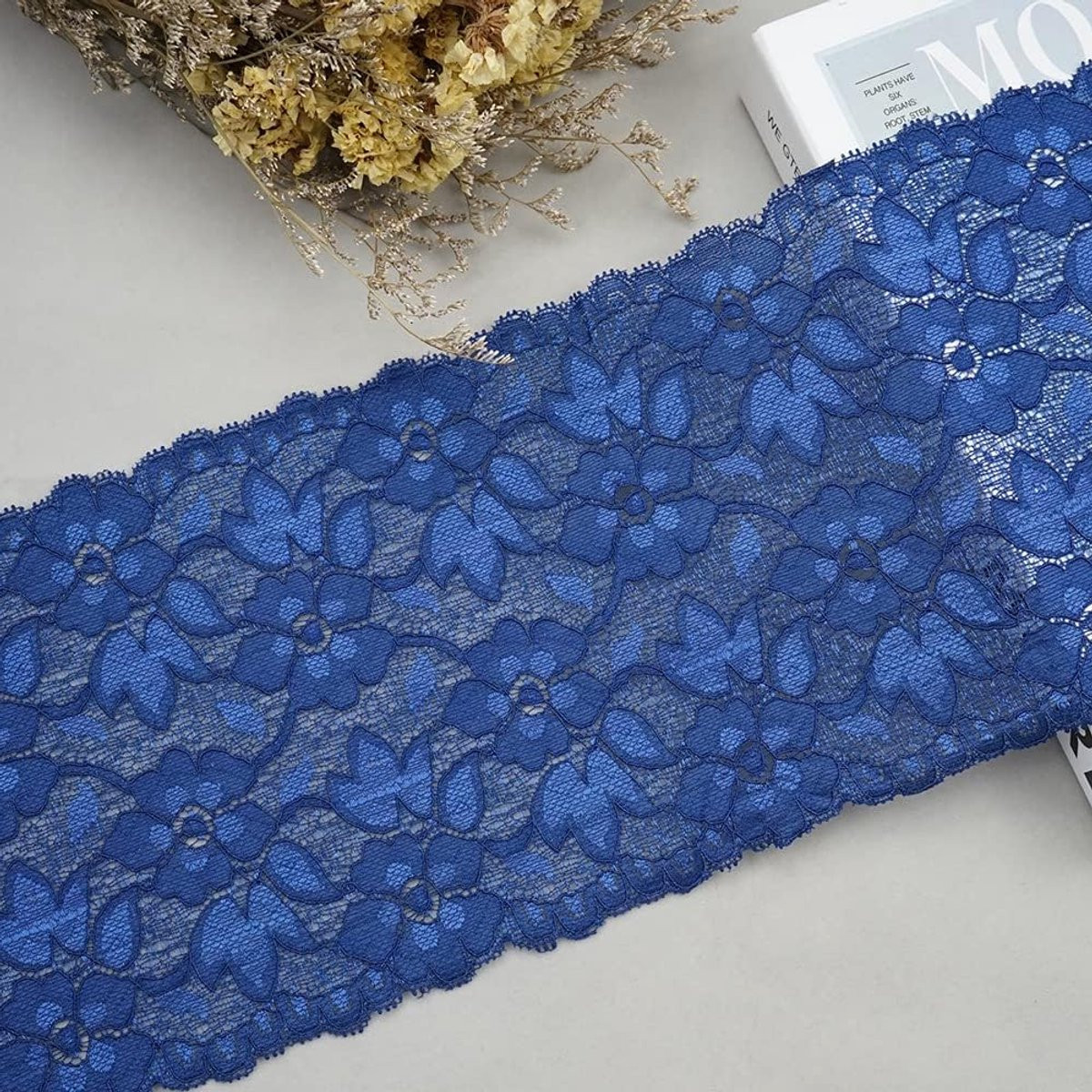 Kleurrijke bloemen kantband voor decoratie en kleding, Breedte: 16 cm