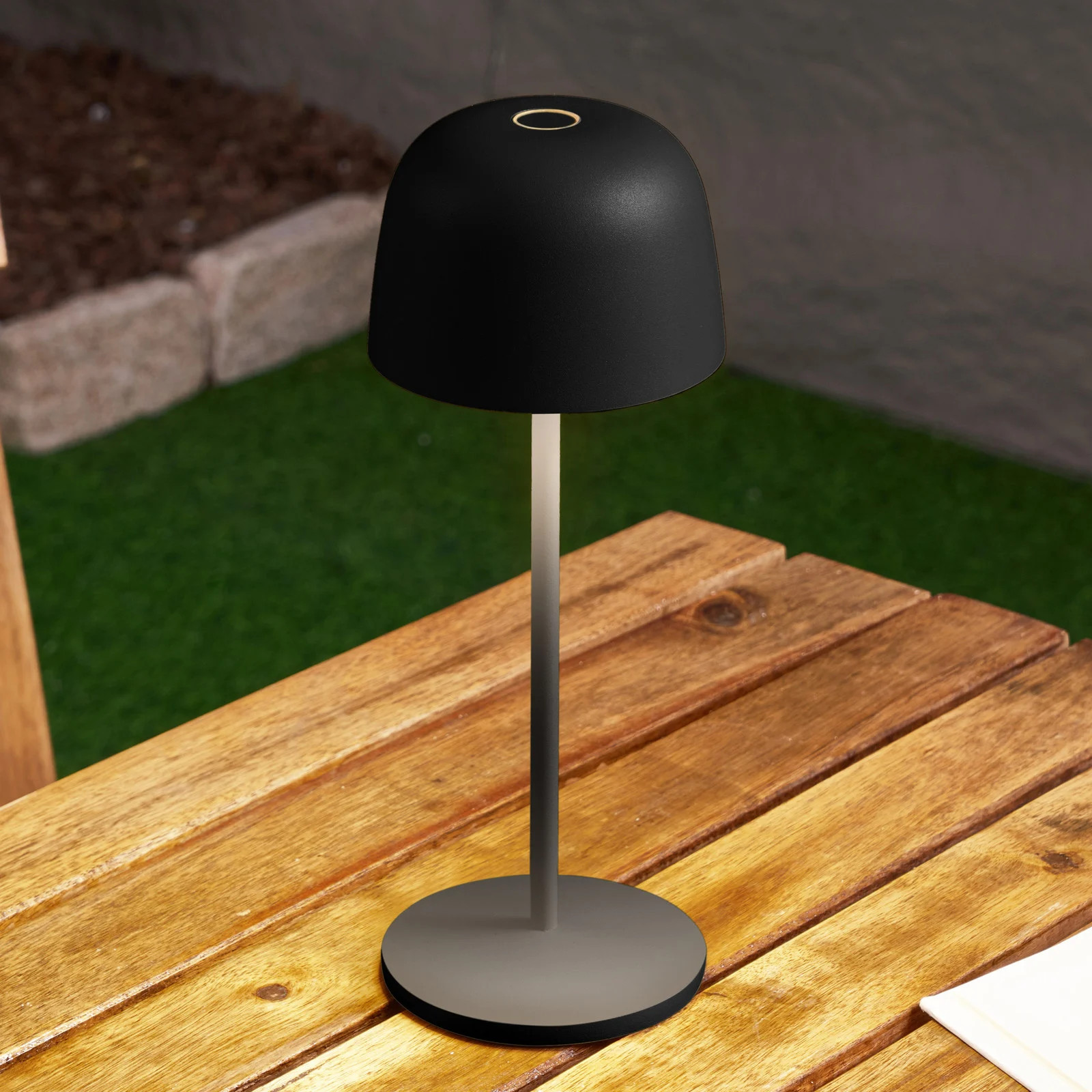 Lindby Arietty Draagbare Tafellamp Black - Modern Aluminium - Oplaadbaar