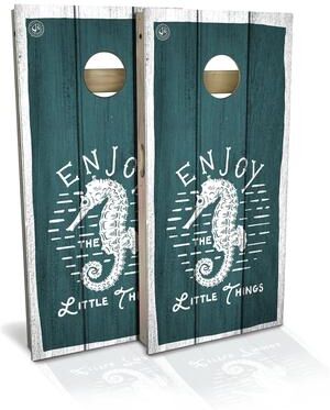 Skip's Garage Enjoy The Little Things Outdoor Cornhole Board Set