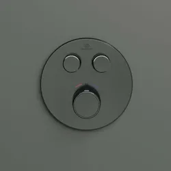 Ideal Standard CeraTherm Navigo Fertigmontageset A7296A5 rund, 2 Entnahmen, für Unterputz-Brausethermostat, magnetic grey
