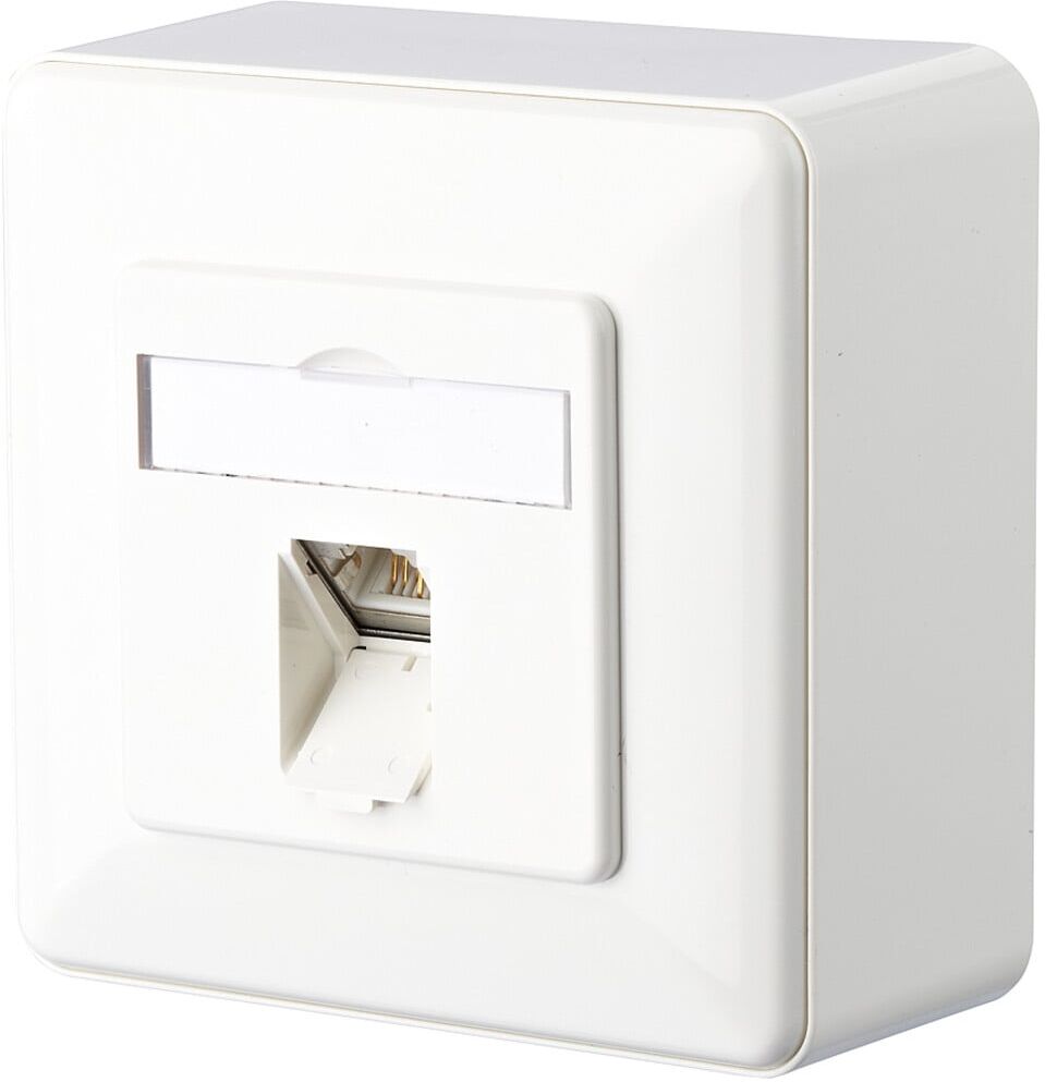 BTR NETCOM Anschlussdose C6A AP 1xRJ45 rws E-DAT 1AP ; Metz Connect (130C370002-I)