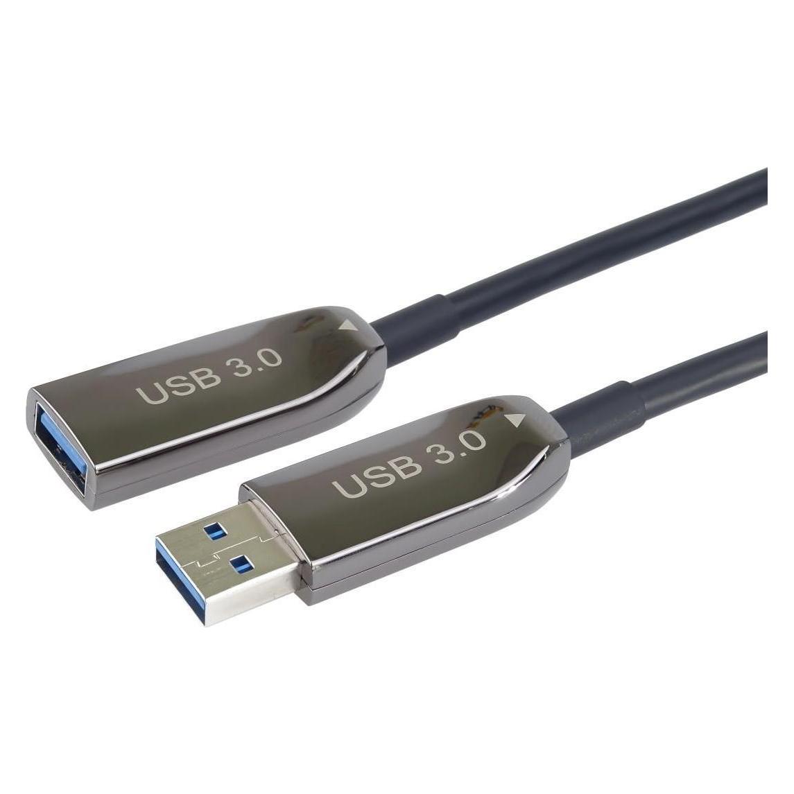 PremiumCord prodlužovací optický AOC kabel USB 3.0 A/Male - A/Female, 50m (ku3opt50)