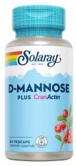 Solaray D-Mannose Plus CranActin 60 Capsules - Boîte 60 capsules végétales