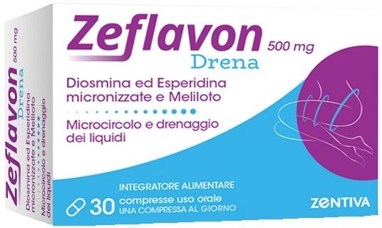 ZENTIVA ITALIA Srl Zentiva Zeflavon Drena 30 Compresse – Integratore per Circolazione Venosa e Drenaggio Liquidi