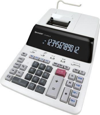 SHARP® Tischrechner CS-2635LW, integrierter Drucker, 4,5 Zeilen/s, 12-stelliges LC-Display, Netzbetrieb, schwarz-weiß
