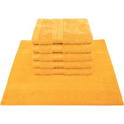 Seiftuch DYCKHOFF "Siena", gold (goldgelb), B:30cm L:30cm, Frottier, Waschlappen, mit Bordüre
