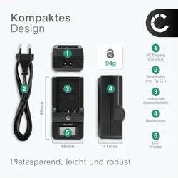Cellonic Akku für Panasonic AG-DVX100, NV-GS11, NV-DS60, NV-GS1, NV-DS15, NV-DS27 (Kamera Akku), Kamera Stromversorgung, Schwarz
