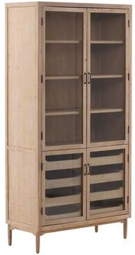 Furniture Classics Shirley Natural Recycled Wood 8-drawer Glass Door Cabinet