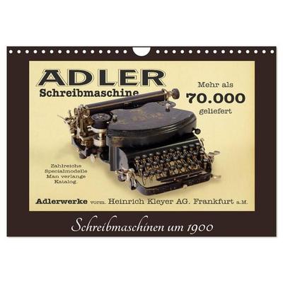 Schreibmaschinen um 1900 (Wandkalender 2027 DIN A4 quer), CALVENDO Monatskalender