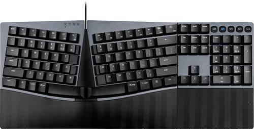 Perixx PERIBOARD-535 BL DE USB Tastatur Deutsch, QWERTZ Schwarz Ergonomisch