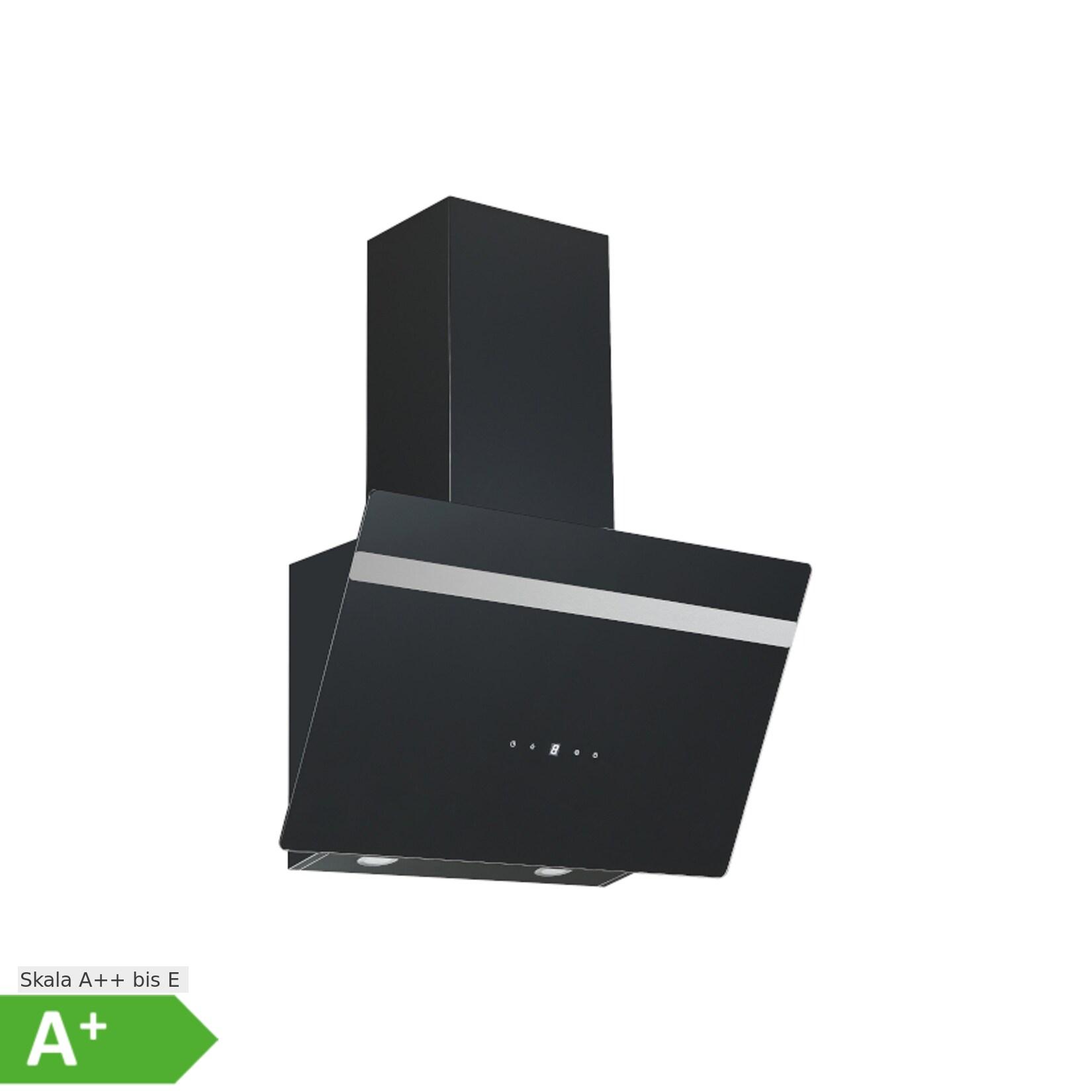 PKM Kopffreihaube S20-60ABTH - 60cm, schwarz, Touch-Control, LED, Schräghaube