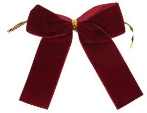 Combo Retail Shop Christmas Bow Red Gold Velvet Mini Tree Bow For Home Decor, Wedding Decor, Navidad New Year Party DIY wine Red 12pcs