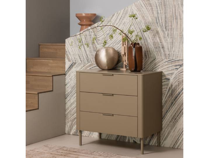 Massive Kommode 94 x 93 x 52cm Braun/Camel