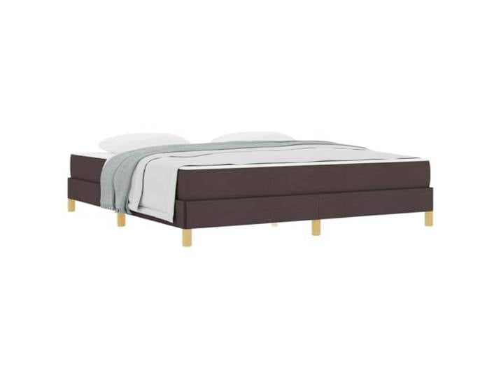 KKgypkn Boxspringbett mit Matratze Dunkelbraun Stoff 180x200 cm, Boxspringbett Stoff 180x200 mit Taschenfederkernmatratze, mittelfeste Matratze inklusive, modernes Design mit schwarzen