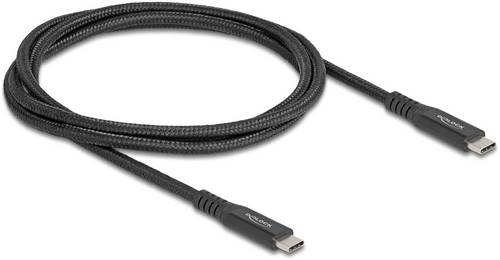 Delock USB-C Kabel USB-C Stecker, USB-C Stecker 1.00m Schwarz 80024