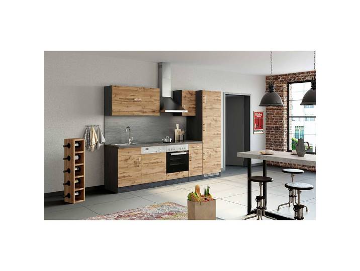 Meuble haut Sorrento II 110cm Marron/Gris/Imitation chêne wotan/Graphite